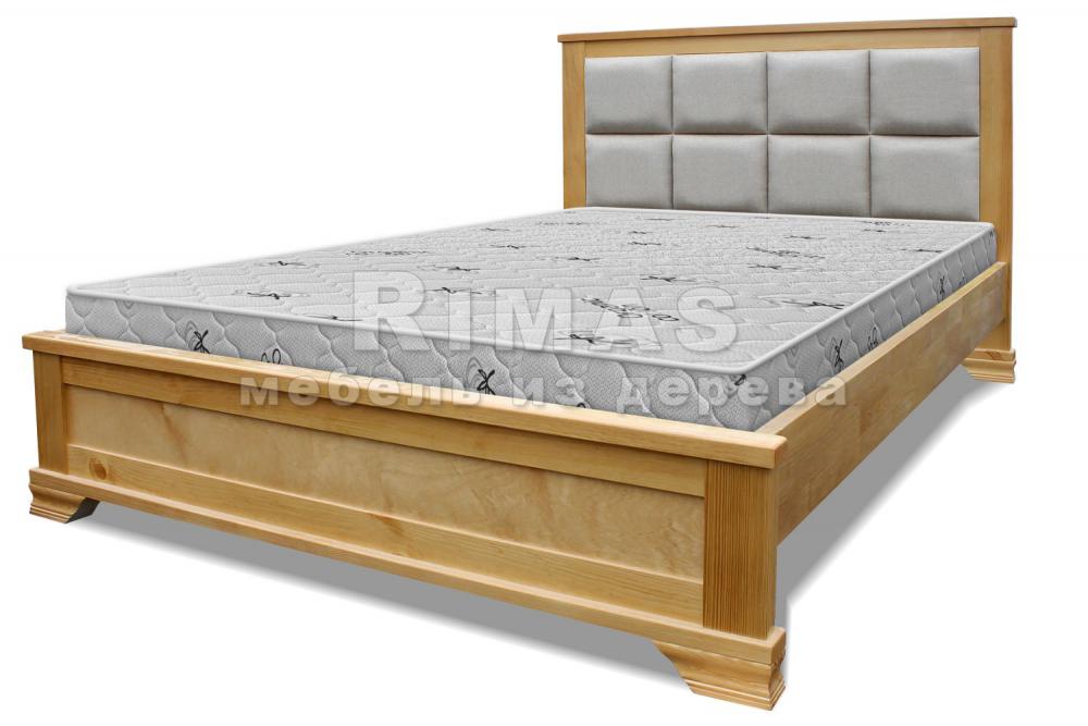 Кровать «Классика с мягкой вставкой» из массива дерева